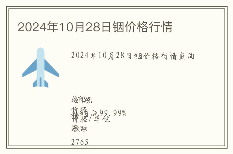 2024年10月28日銦價格行情