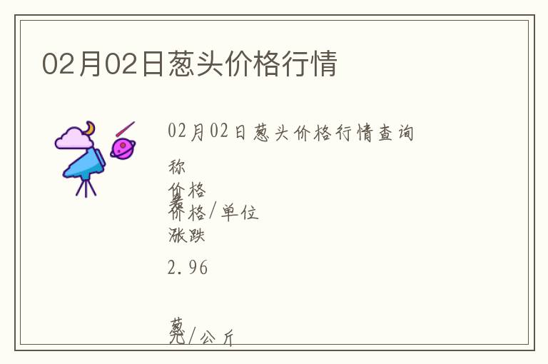 02月02日蔥頭價(jià)格行情