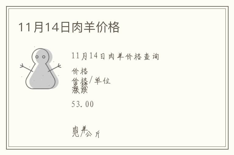 11月14日肉羊價(jià)格