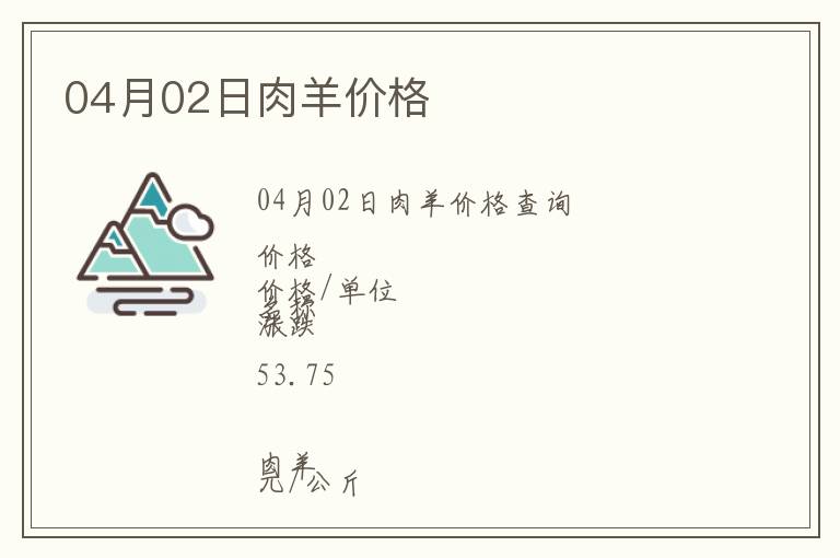 04月02日肉羊價格
