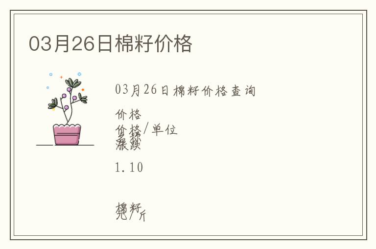 03月26日棉籽價格