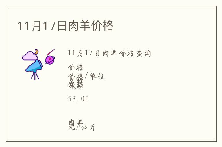 11月17日肉羊價格