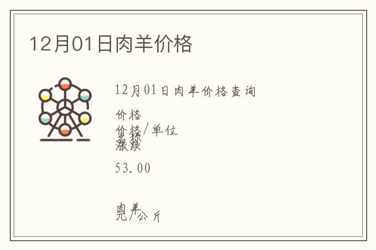 12月01日肉羊價(jià)格