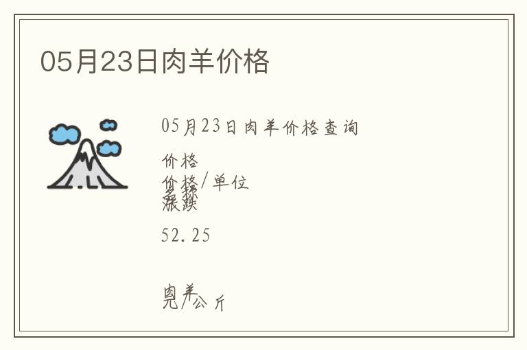 05月23日肉羊價(jià)格
