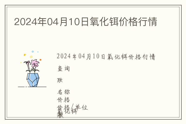 2024年04月10日氧化鉺價(jià)格行情