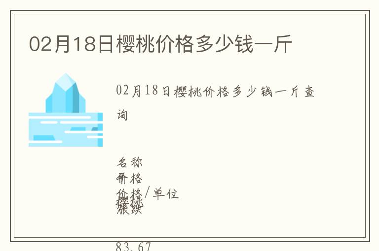 02月18日櫻桃價格多少錢一斤