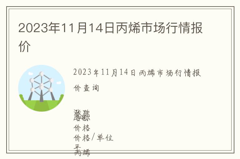 2023年11月14日丙烯市場行情報價
