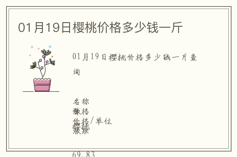 01月19日櫻桃價格多少錢一斤