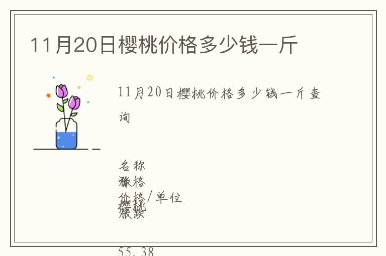 11月20日櫻桃價格多少錢一斤