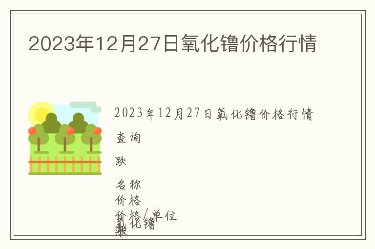 2023年12月27日氧化镥價格行情