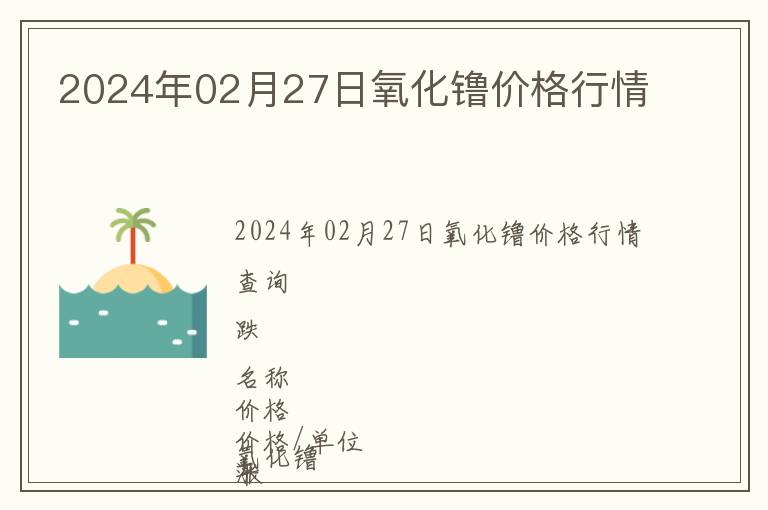 2024年02月27日氧化镥價格行情