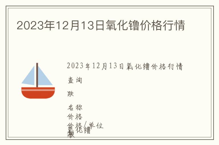2023年12月13日氧化镥價(jià)格行情