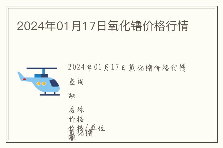 2024年01月17日氧化镥價格行情