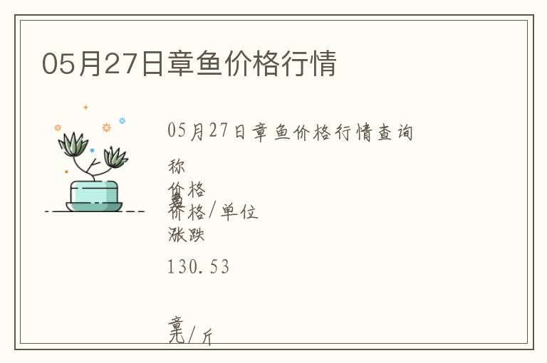 05月27日章魚價格行情
