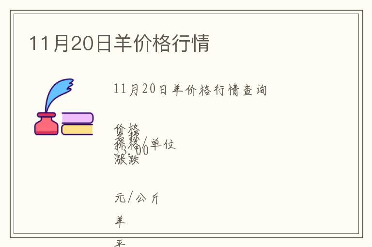 11月20日羊價格行情
