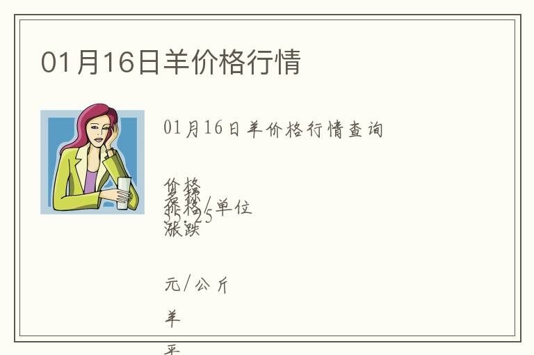 01月16日羊價格行情