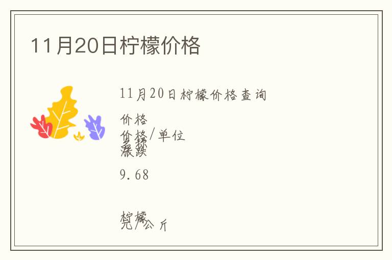11月20日檸檬價(jià)格