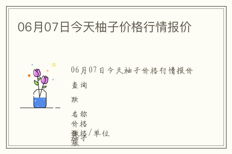 06月07日今天柚子價格行情報價