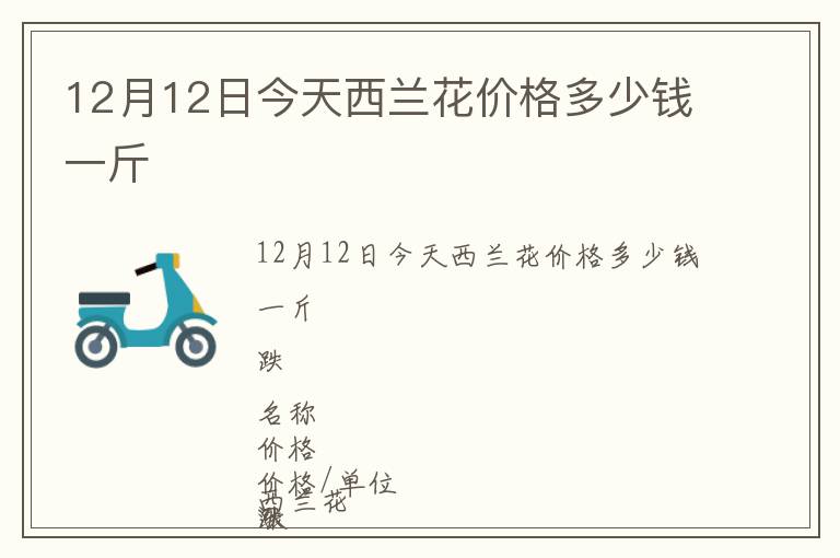 12月12日今天西蘭花價格多少錢一斤