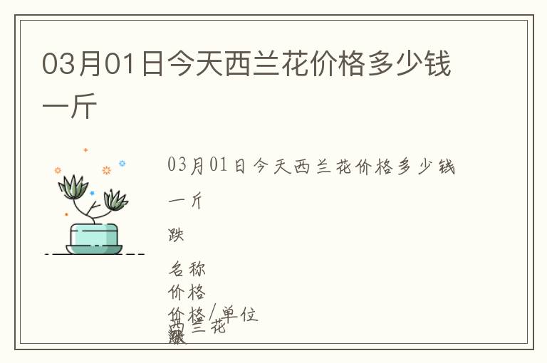 03月01日今天西蘭花價格多少錢一斤