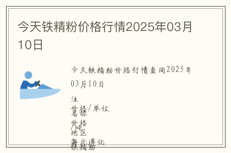 今天鐵精粉價(jià)格行情2025年03月10日