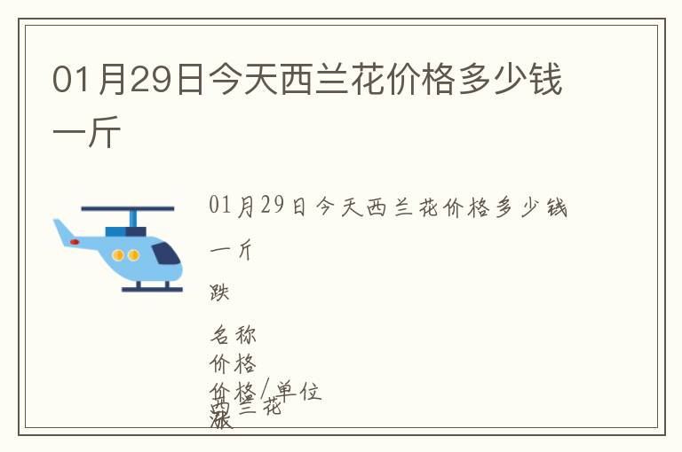 01月29日今天西蘭花價格多少錢一斤
