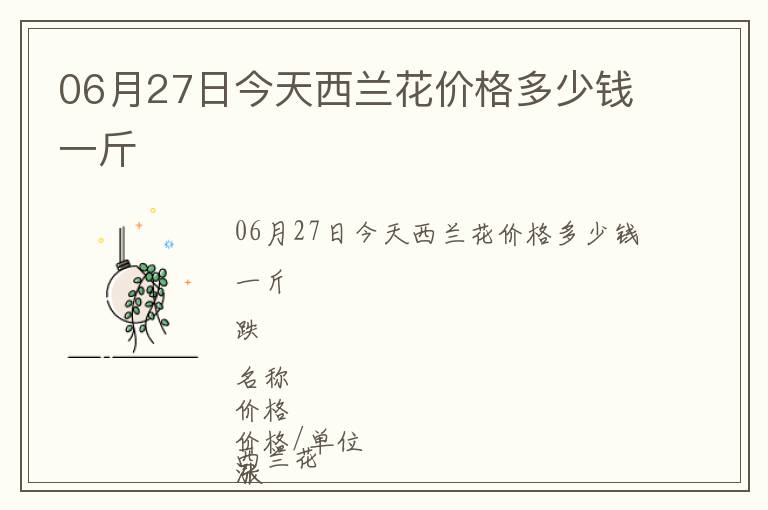 06月27日今天西蘭花價格多少錢一斤