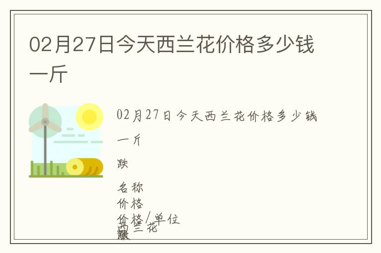 02月27日今天西蘭花價格多少錢一斤