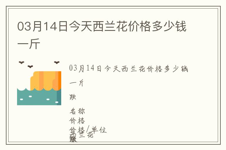 03月14日今天西蘭花價(jià)格多少錢一斤