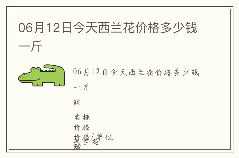 06月12日今天西蘭花價(jià)格多少錢一斤