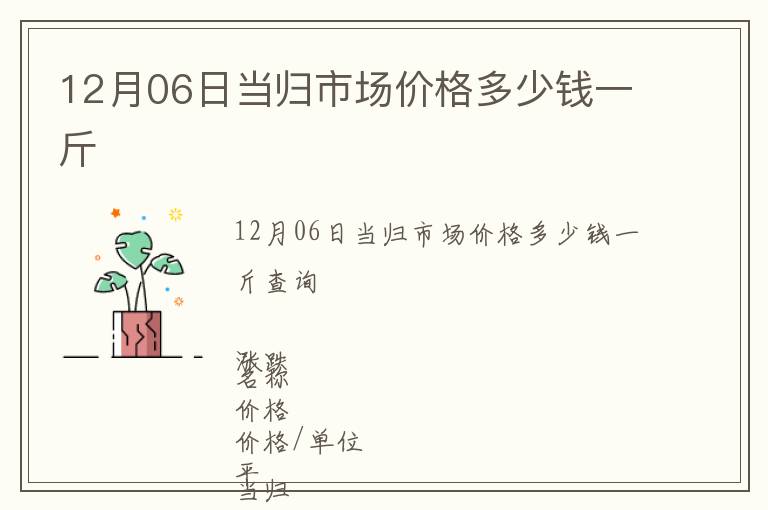 12月06日當(dāng)歸市場價(jià)格多少錢一斤