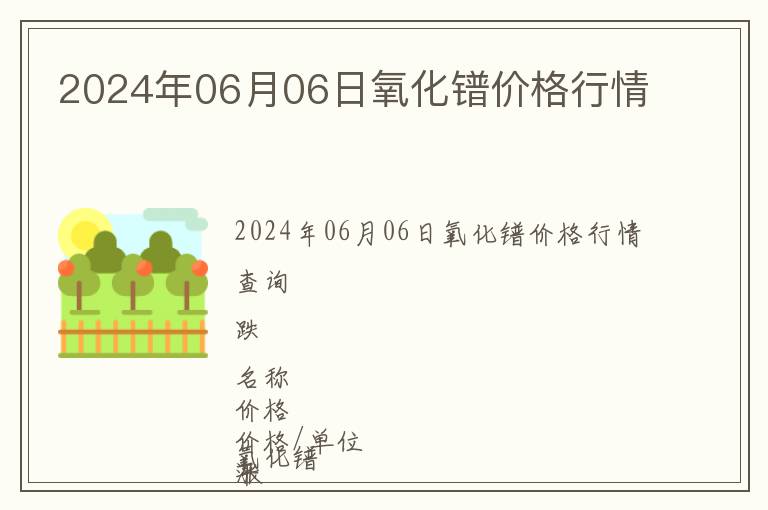 2024年06月06日氧化鐠價格行情
