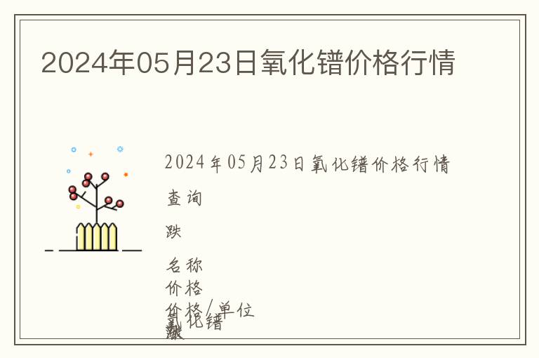 2024年05月23日氧化鐠價格行情