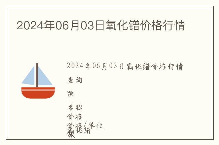 2024年06月03日氧化鐠價格行情