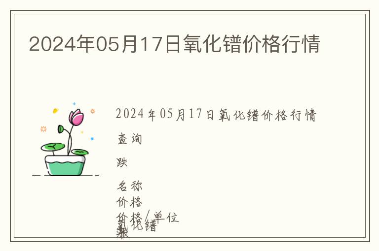 2024年05月17日氧化鐠價格行情