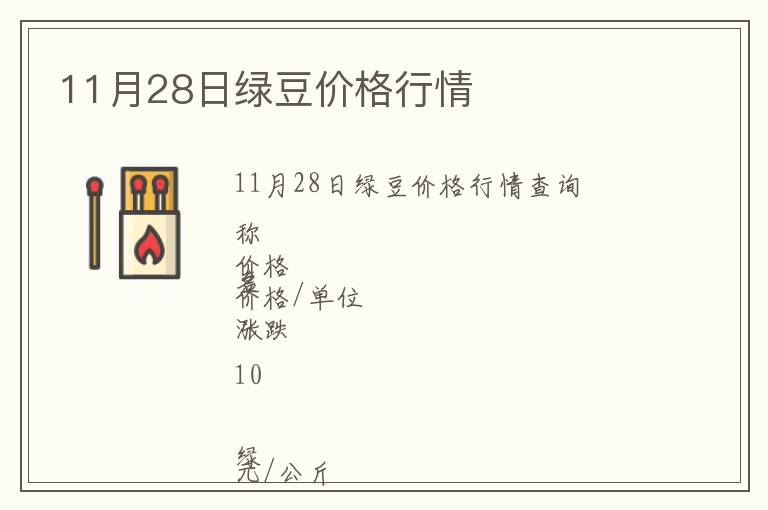 11月28日綠豆價格行情