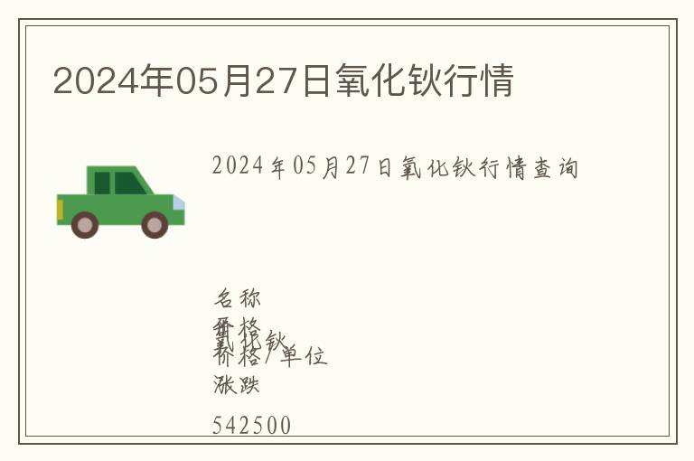 2024年05月27日氧化鈥行情