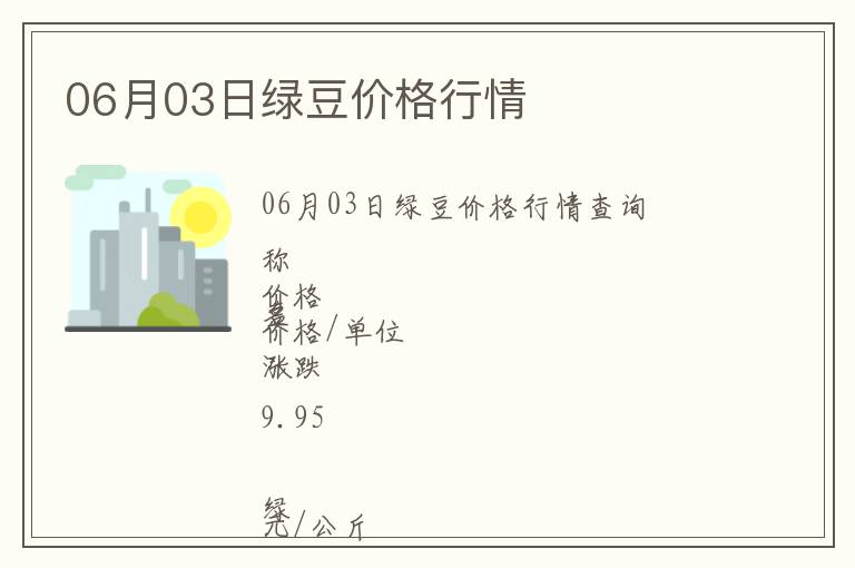 06月03日綠豆價格行情