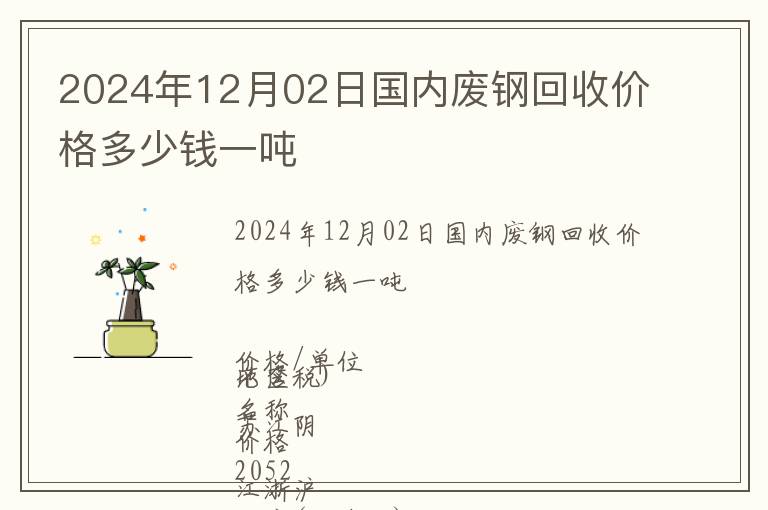 2024年12月02日國內(nèi)廢鋼回收價(jià)格多少錢一噸