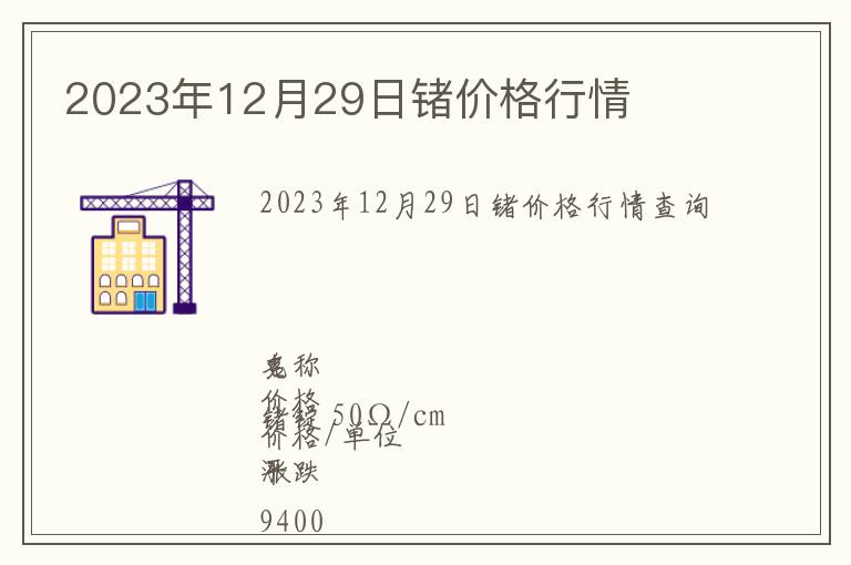 2023年12月29日鍺價格行情