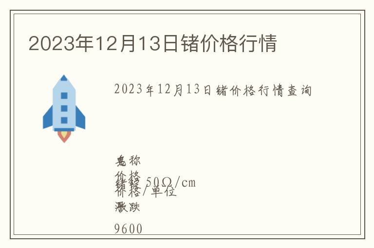 2023年12月13日鍺價格行情