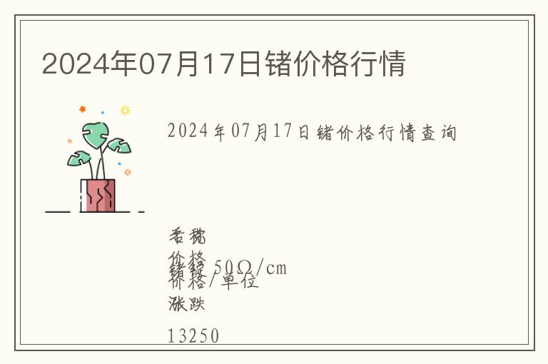 2024年07月17日鍺價(jià)格行情