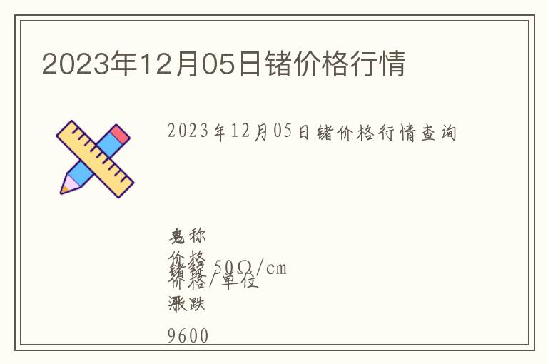 2023年12月05日鍺價格行情