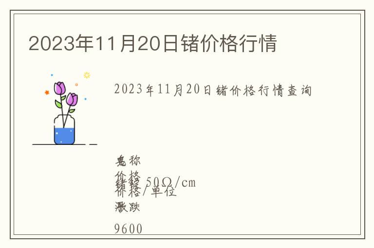 2023年11月20日鍺價格行情