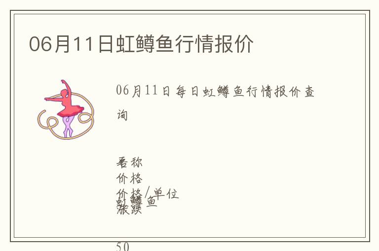 06月11日虹鱒魚行情報價