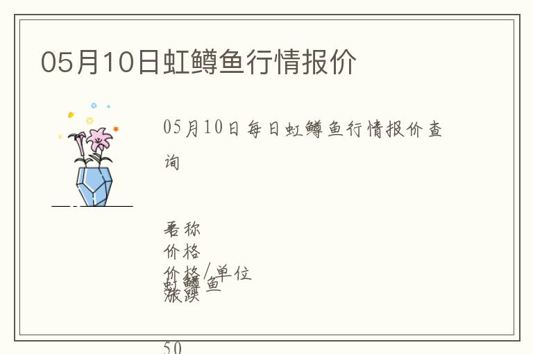 05月10日虹鱒魚行情報(bào)價(jià)