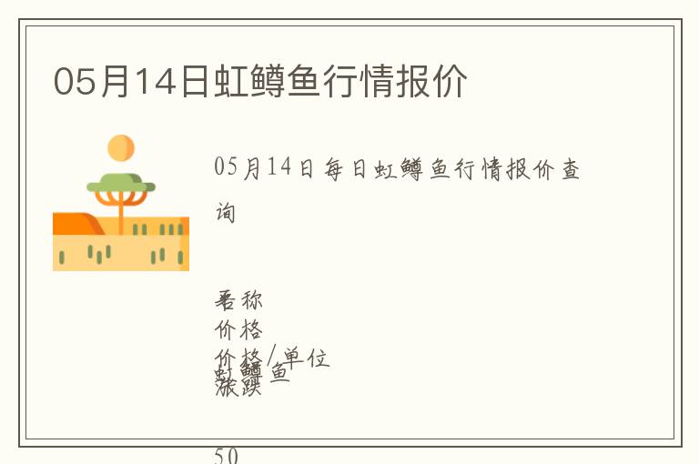 05月14日虹鱒魚行情報價