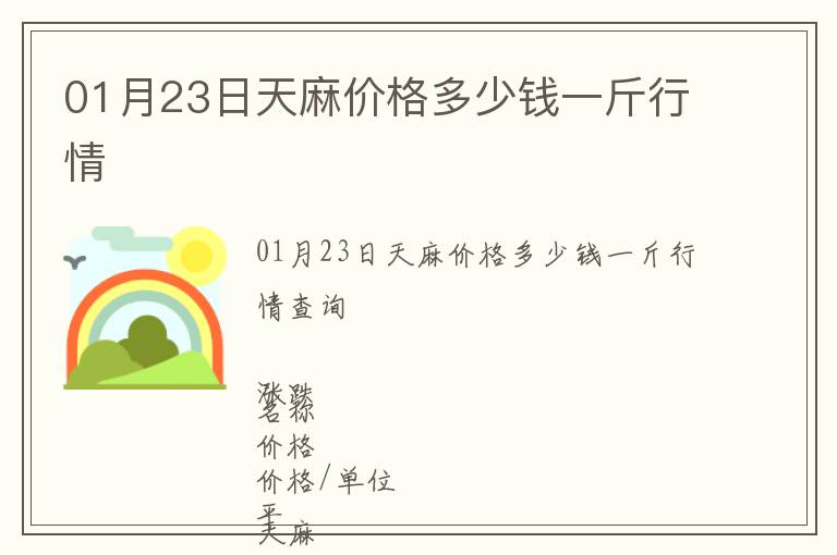 01月23日天麻價(jià)格多少錢一斤行情