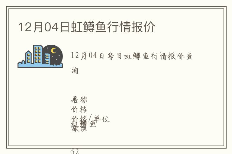 12月04日虹鱒魚(yú)行情報(bào)價(jià)