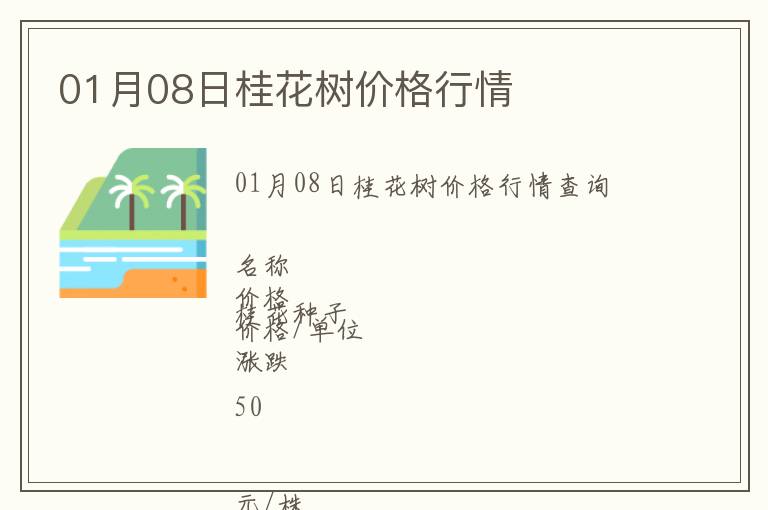 01月08日桂花樹價格行情